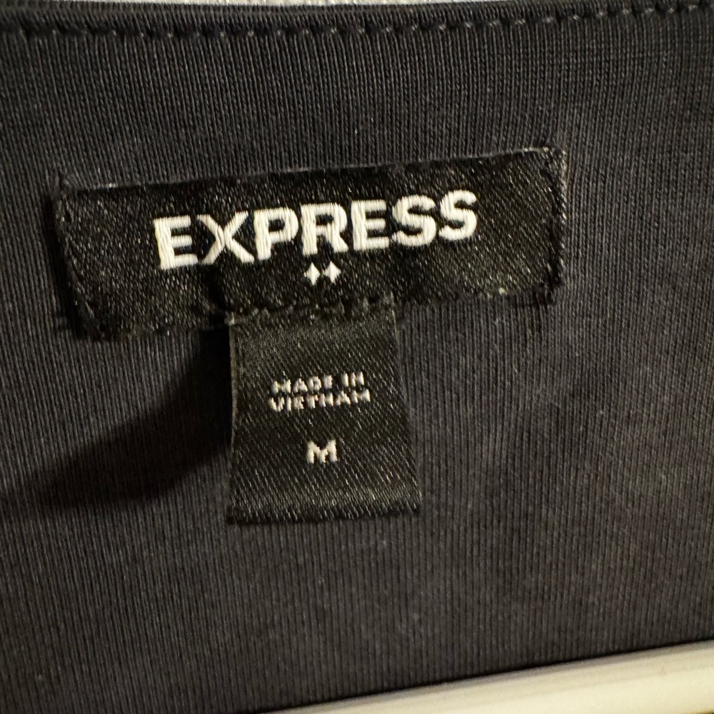 Express Black Ruched Wrap-Front Long-Sleeve Blouse - Picture 3 of 4